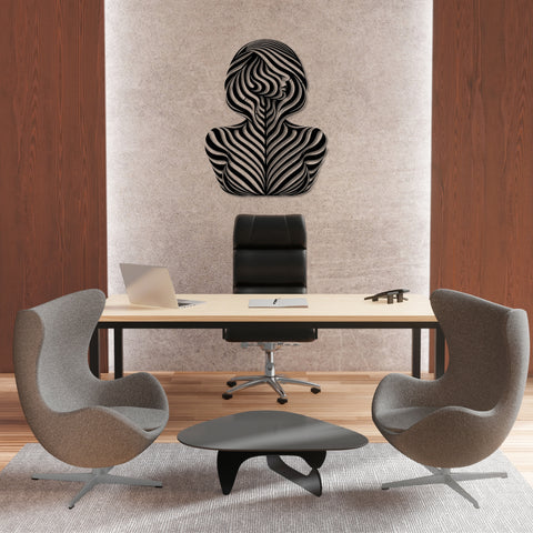 Woman Body Illusion Metal Wall Art