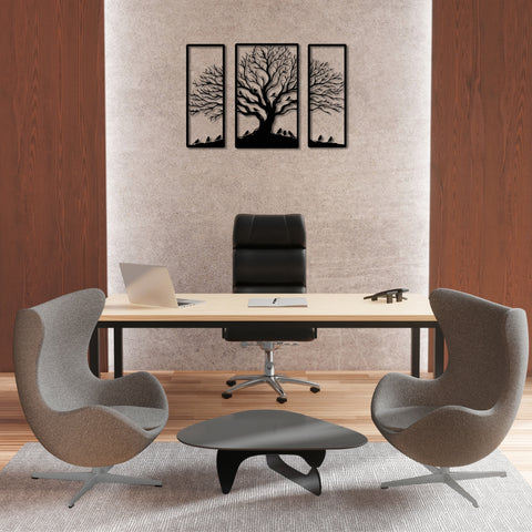 Triptych Tree of Life Metal Wall Art