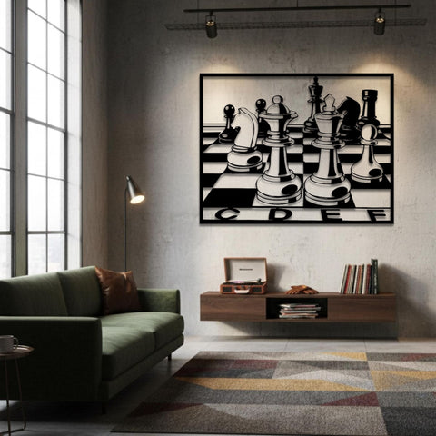 Chess Board Metal Wall Art Decor