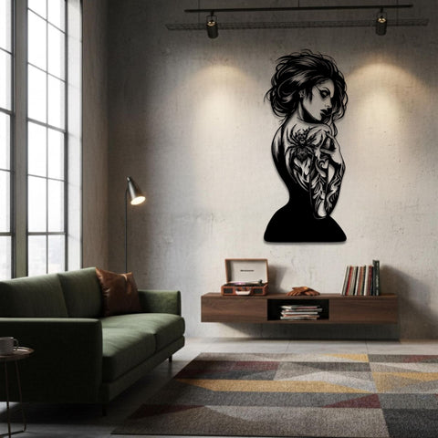 Charming Gothic Woman Metal Wall Art