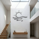 Sun Over Waves Line Art metal wall art – image 6