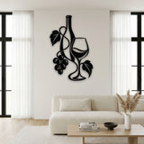 Wine Bottle, Glass and Grapes metal wall art – image 6