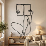 Woman Reading Line Art metal wall art – image 6