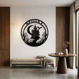 Spooky Haunted House Round Sign metal wall art – image 6