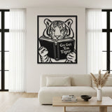Tiger Reading a Book metal wall art – image 6