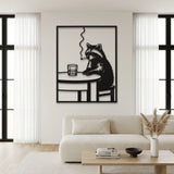 Raccoon at the Bar metal wall art – image 6
