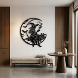Witch on a Crescent Moon metal wall art – image 6