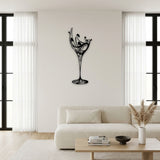 Floral Wine Glass metal wall art – image 6