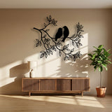 Lovebirds on a Leafy Branch metal wall art – image 6