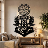 Viking Vegvisir and Raven metal wall art – image 6