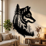 Wolf Head with Pine Forest metal wall art – image 6