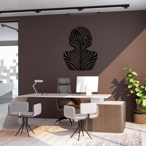 Woman Body Illusion Metal Wall Art