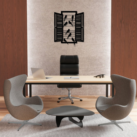 Birds in the Window Metal Wall Art