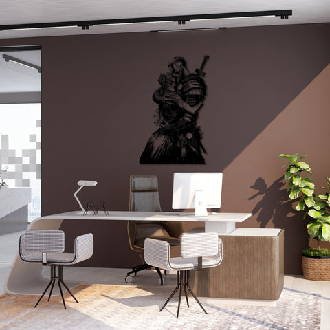 Warrior's Embrace Viking Metal Wall Art