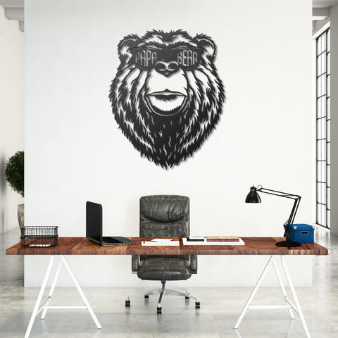 Black Bear Metal Wall Art Decor