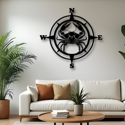 Compass Crab Metal Wall Art