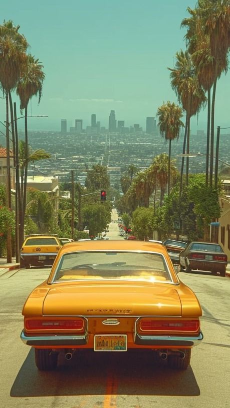 California Retro Car Los Angeles Print – Retro City Street Wall Poster