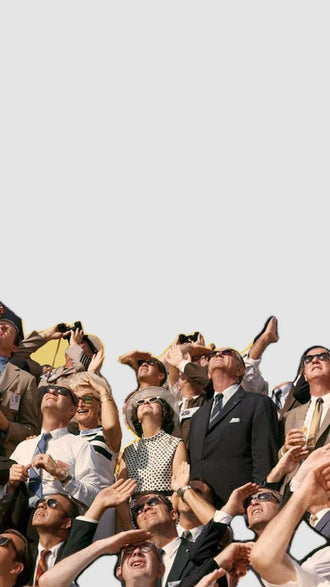Nostalgic Crowd Watching Wall Décor Wall Poster Print | Retro Sky Gazing Canvas Decor
