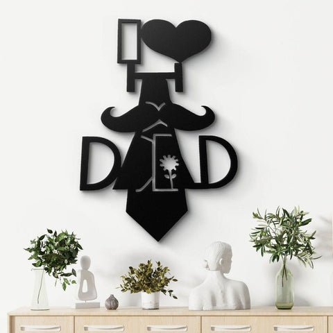 I Love Dad Metal Wall Art