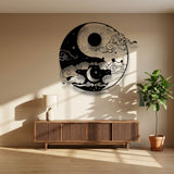 Yin Yang Sun and Moon metal wall art – image 7