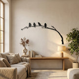 Birds on a Curved Branch metal wall art – image 7