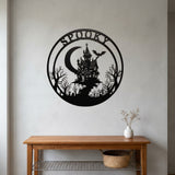 Spooky Haunted House Round Sign metal wall art – image 7