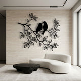 Lovebirds on a Leafy Branch metal wall art – image 7