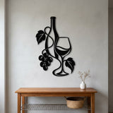Wine Bottle, Glass and Grapes metal wall art – image 7