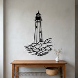Lighthouse on the Rocks metal wall art – image 7