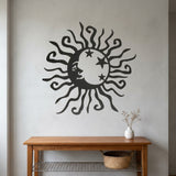 Sun and Moon Faces metal wall art – image 7