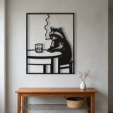 Raccoon at the Bar metal wall art – image 7