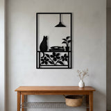 Cat with Record Player and Plants metal wall art – image 7