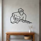 Guitarist in a Fedora metal wall art – image 7