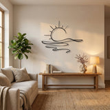 Sun Over Waves Line Art metal wall art – image 7