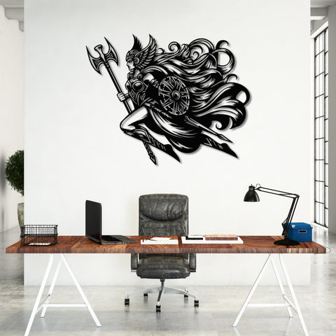 Valkyrie With Shield Metal Wall Art