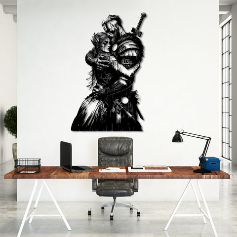Warrior's Embrace Viking Metal Wall Art