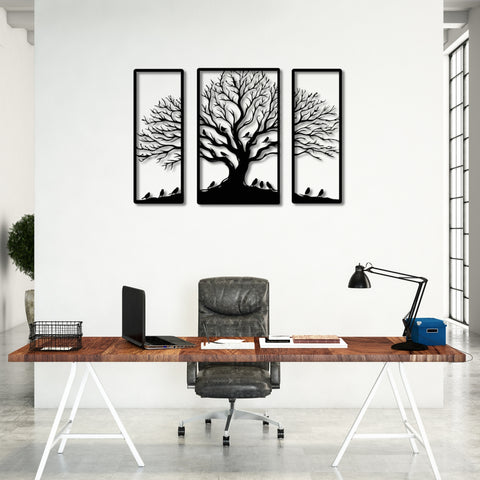 Triptych Tree of Life Metal Wall Art