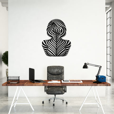Woman Body Illusion Metal Wall Art
