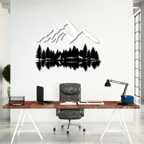 Wolf Family in Forest Metal Wall Art