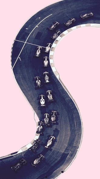 Race Cars on Track Aesthetic Wall Décor Wall Poster