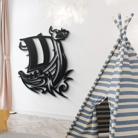 Viking Ship Metal Wall Art