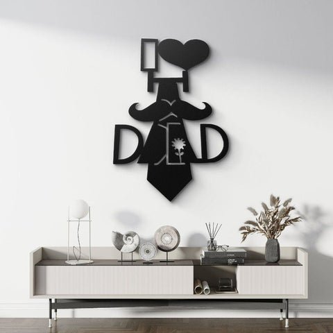 I Love Dad Metal Wall Art