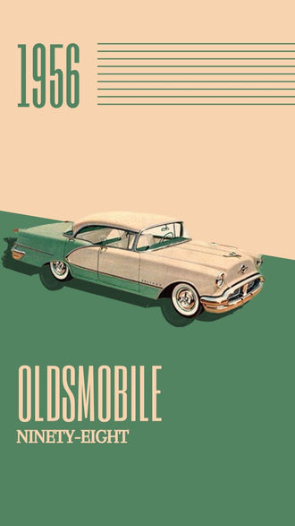 1956 Oldsmobile Ninety-Eight Heritage Wall Poster – Timeless Car Wall Poster for Car Guys & Stylish Decor