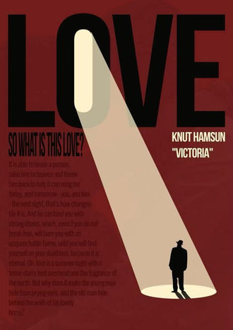 Love Quote Décor Poster Wall Poster – Understated 'So What Is This Love?' Print Inspired by Knut Hamsun