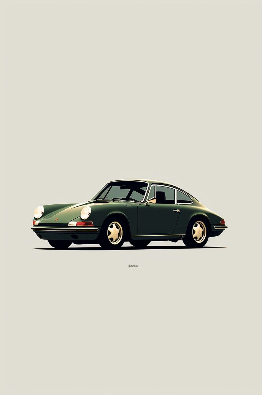 Stoneman Green Nostalgic Car Print – Simple Automotive Wall Print for Car Lovers