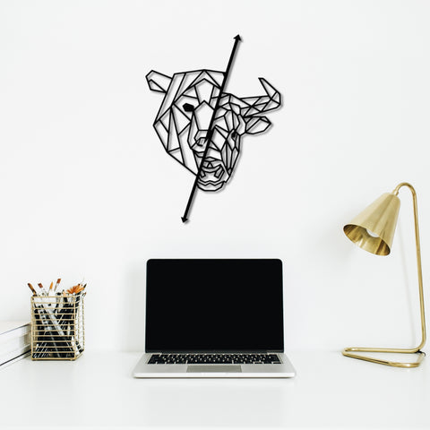 Bitcoin Bull and Bear Metal Wall Art