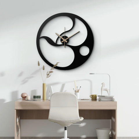 Abstract Minimalist Metal Wall Clock