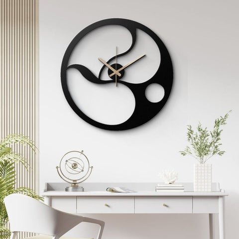 Abstract Minimalist Metal Wall Clock