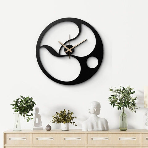 Abstract Minimalist Metal Wall Clock