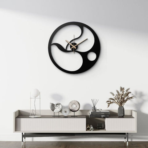Abstract Minimalist Metal Wall Clock